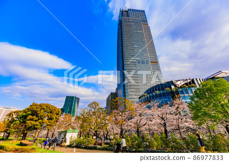 赤坂，港區，東京東京中城和盛開的櫻花 86977833