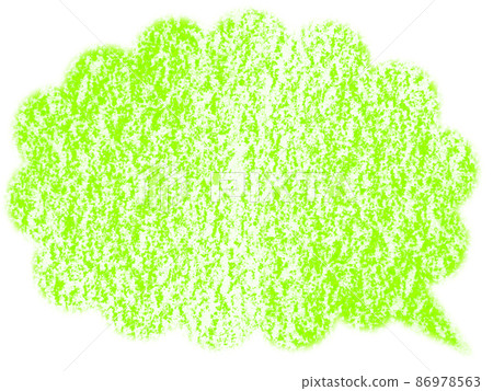 用蠟筆繪製的 Mokomoko 氣球繪畫插圖 黃色綠色 其他顏色可選 86978563