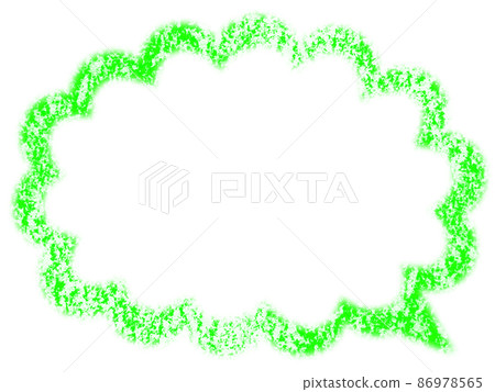 Mokomoko balloon illustration drawn with crayon Green Other colors available 86978565