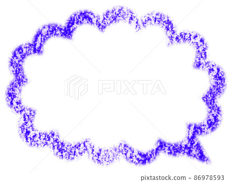 用蠟筆繪製的 Mokomoko 氣球插圖 藍色 紫色 其他顏色可選 86978593