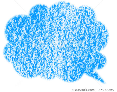 用蠟筆繪製的雲狀氣球畫插圖 藍色 其他顏色可選 86978869