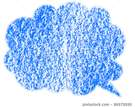 Cloud-like balloon painting illustration drawn with crayons Blue Other colors available Cloud-like balloon painting illustration drawn with crayons Blue Other colors available 86978880