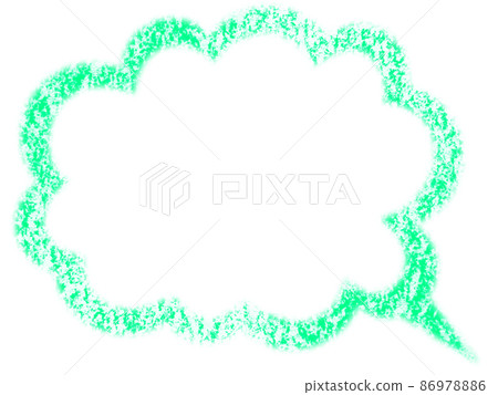 用蠟筆繪製的雲狀氣球插圖 藍綠色 其他顏色可選 86978886