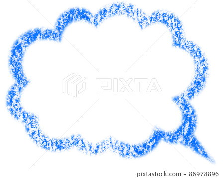 Cloud-like balloon illustration drawn with crayons Blue Other colors available 86978896