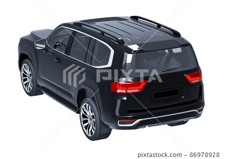 black SUV isolated on white background 3d model black SUV isolated on white background 3d model 86978928