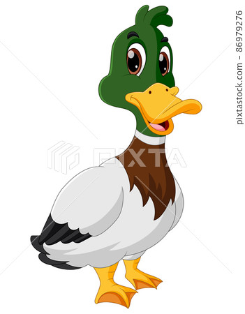 cute duck cartoon isolated on white background 86979276