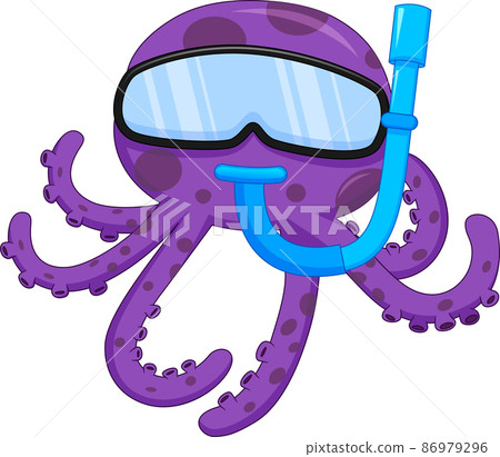 cute octopus cartoon isolated on white background cute octopus cartoon isolated on white background 86979296