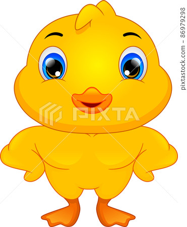 cute little duck cartoon on white background cute little duck cartoon on white background 86979298