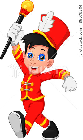 cute boy wearing marching band leader costume cute boy wearing marching band leader costume 86979304