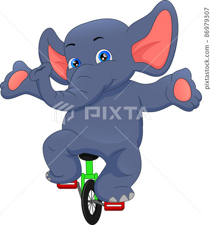 cute elephant riding a bicycle cute elephant riding a bicycle 86979307