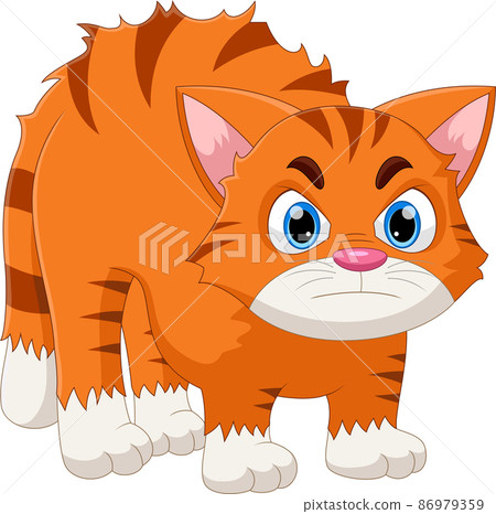 Cute angry cat sitting cartoon vector icon illustration 9366450 Vector Art  at Vecteezy