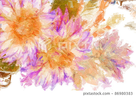 Abstract beautiful oil painting flower vintage illustration 86980383