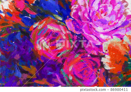 Abstract beautiful oil painting flower vintage illustration 86980411