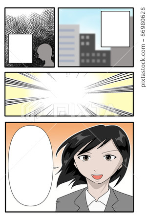 一個女人說話的卡通模板（二） 86980628