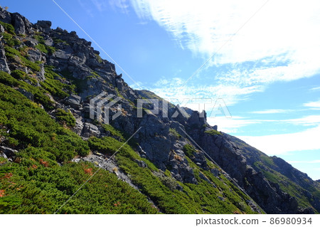 Rocks and slopes of Mt. Shiomi 86980934