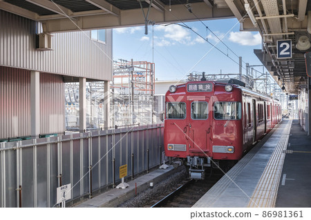 Meitetsu Chiryu Station 6000 series train that stops at the Mikawa Line platform Chiryu City, Aichi Prefecture Meitetsu Chiryu Station 6000 series train that stops at the Mikawa Line platform Chiryu City, Aichi Prefecture 86981361