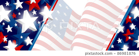 USA background design independence day banner star 3d with American flag vector illustration USA background design independence day banner star 3d with American flag vector illustration 86981876