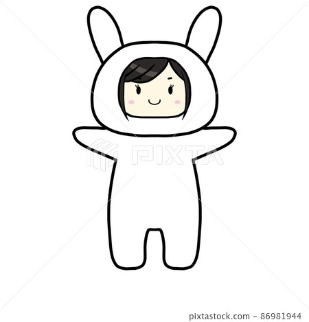 兔子服裝的女孩,白色 兔子服裝的女孩,白色 86981944