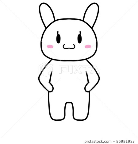 將手放在腰間的兔白 將手放在腰間的兔白 86981952