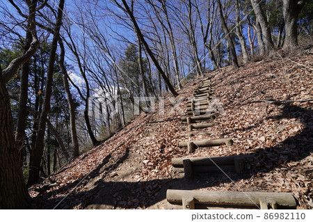 大田區八王子之丘徒步旅行路線 從唐佐山到菅潮峠到稻田峠 回望下坡路到稻峪 86982110