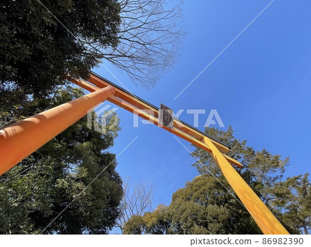 川越冰川神社的大鳥居 川越冰川神社的大鳥居 86982390