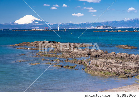 《Kanagawa Prefecture》 View of Mt. Fuji and the ocean / Morito coast 《Kanagawa Prefecture》 View of Mt. Fuji and the ocean / Morito coast 86982960