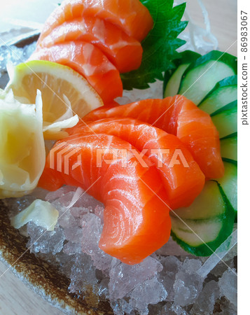 Japanese food sashimi salmon in japan restaurant Japanese food sashimi salmon in japan restaurant 86983067