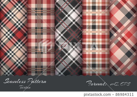 Set Retro Tartan Seamless Pattern Set Retro Tartan Seamless Pattern 86984311