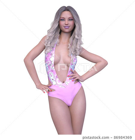 A woman in a bathing suit 86984369