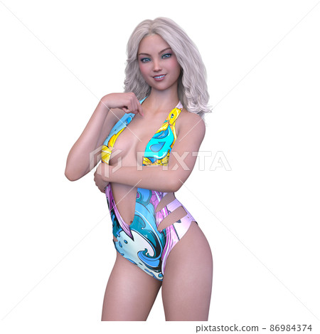 A woman in a bathing suit 86984374