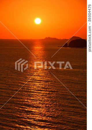Evening view of warship island Evening view of warship island 86984476