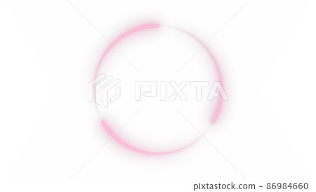 CG circle: 3 glowing light spots and a circular trail of light CG circle: 3 glowing light spots and a circular trail of light 86984660