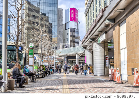 Tokyo cityscape Ebisu station 86985973