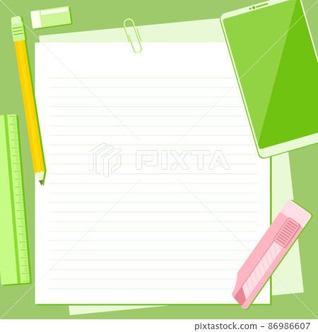 Flat Lay Workspace Illustration Flat Lay Workspace Illustration 86986607