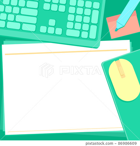 Flat Lay Workspace Illustration Flat Lay Workspace Illustration 86986609