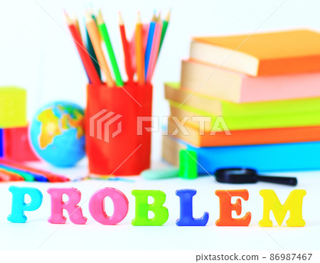 School supplies. The main word. School supplies. The main word. 86987467