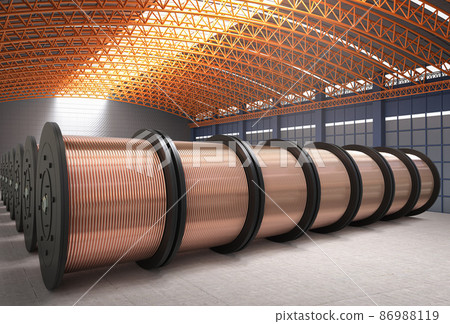 roll of copper sheets or heap of copper tapes 86988119