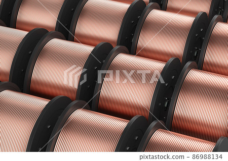 roll of copper sheets or heap of copper tapes 86988134