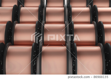 roll of copper sheets or heap of copper tapes 86988135