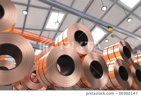 roll of copper sheets or heap of copper tapes roll of copper sheets or heap of copper tapes 86988147