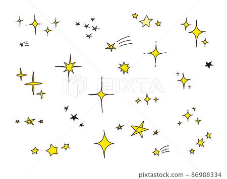 Hand drawn glitter star illustration set Hand drawn glitter star illustration set 86988334