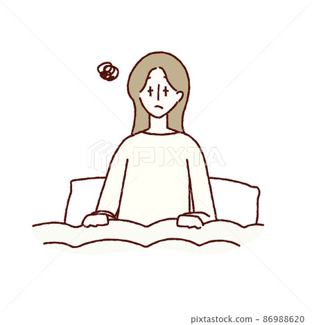一個似乎生病的女人的插圖 一個似乎生病的女人的插圖 86988620