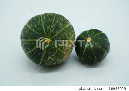 Two harvested pumpkin fruits 3 Two harvested pumpkin fruits 3 86988939