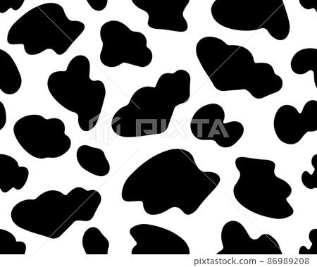 Cow black and white seamless pattern. Ideal for printing on wallpaper, fabric, packaging. Abstract vector spots Cow black and white seamless pattern. Ideal for printing on wallpaper, fabric, packaging. Abstract vector spots 86989208