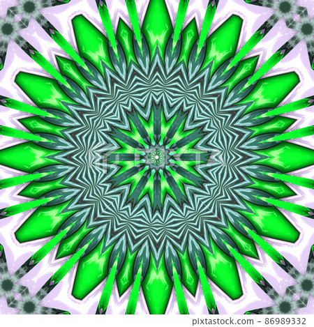 3D render of  background tile with glossy mandala puffs pixels 86989332