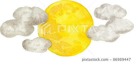 從雲中出來的滿月的插圖 從雲中出來的滿月的插圖 86989447
