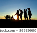Sunset and silhouette 86989990