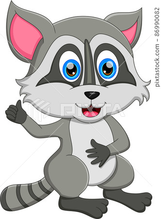 cute raccoon cartoon waving cute raccoon cartoon waving 86990082