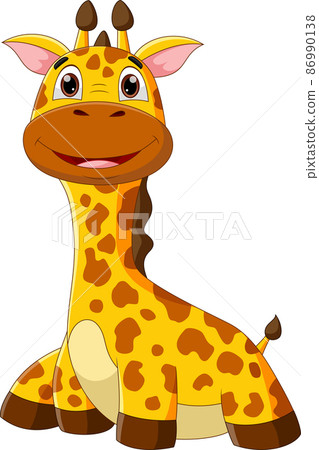 cute giraffe cartoon isolated on white background cute giraffe cartoon isolated on white background 86990138
