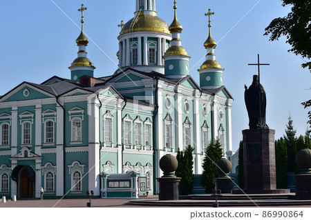 Orthodox church and monument to the saint. 86990864